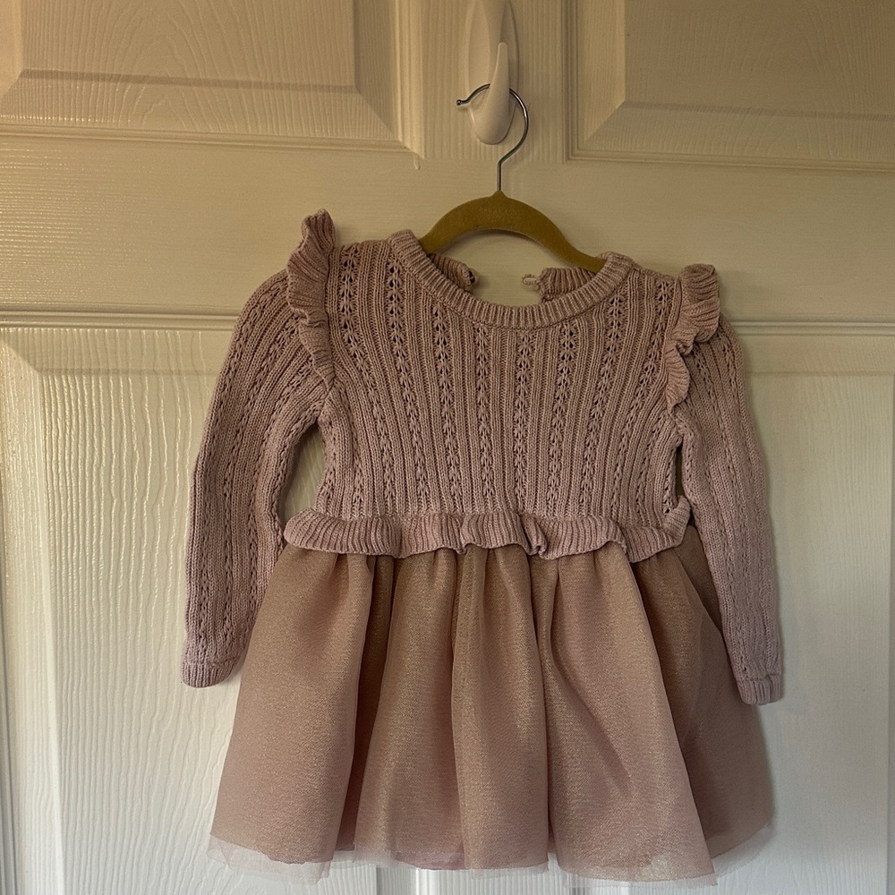 cupcakes & cashmere Blush Knit and Tulle Dress